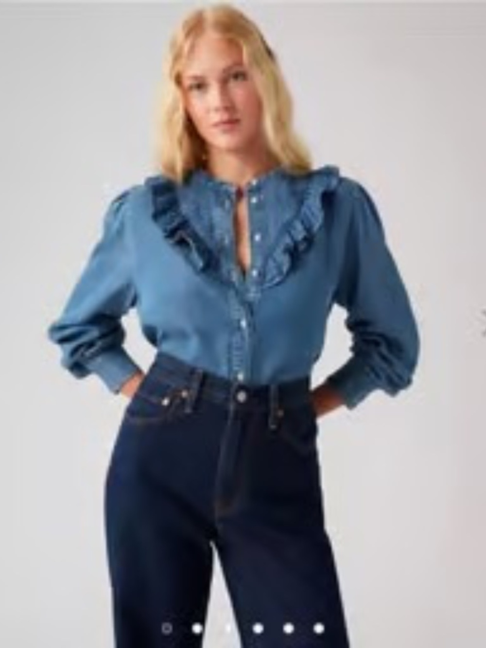 Levi’s Ruffle-Trim Denim blouse - Blue xs